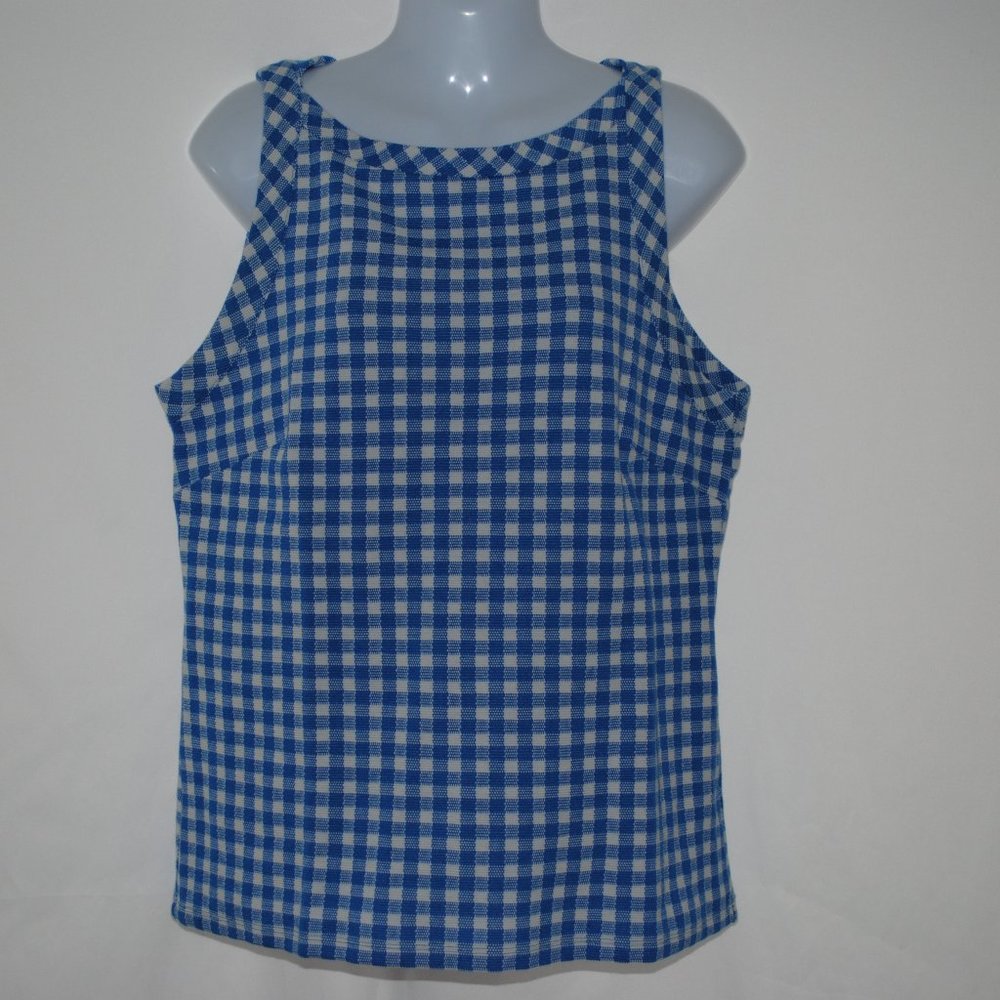 Ann Taylor Gingham Top, Size Large- New with Tag